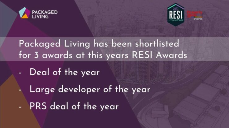 Packaged Living has been shortlisted for 3 awards at this years RESI awards